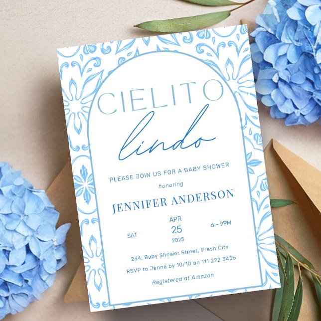 Cielito Lindo Talavera Mexican Baby Shower Einladung (Cielito Lindo Talavera Mexican Baby Shower Invitation)