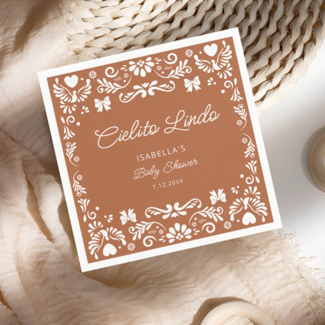 Cielito Lindo Talavera Mexican Baby Shower Napkins Serviette (Von Creator hochgeladen)