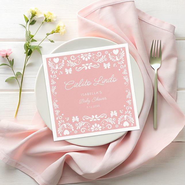 Cielito Lindo Talavera Mexican Baby Shower Napkins Serviette (Von Creator hochgeladen)