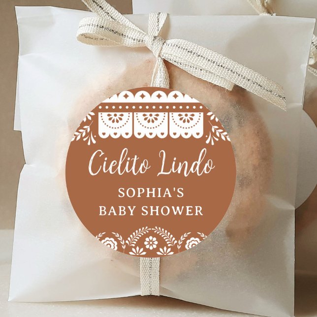 Cielito Lindo Talavera Mexican Baby Shower Runder Aufkleber (Von Creator hochgeladen)