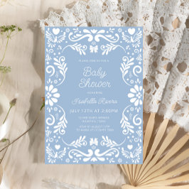 Cielito Lindo Talavera Mexican Blue Baby Shower Einladung