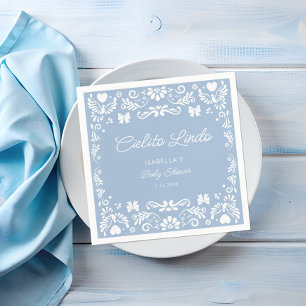 Cielito Lindo Talavera Mexican Blue Baby Shower Serviette