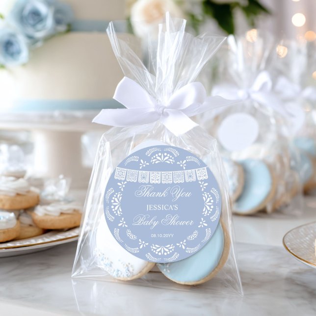 Cielito Lindo Talavera Mexican Boy Baby Shower Runder Aufkleber (Von Creator hochgeladen)