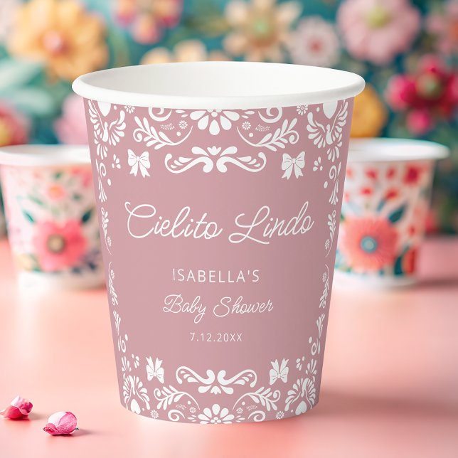 Cielito Lindo Talavera Mexican Girl Baby Shower Pappbecher (Von Creator hochgeladen)