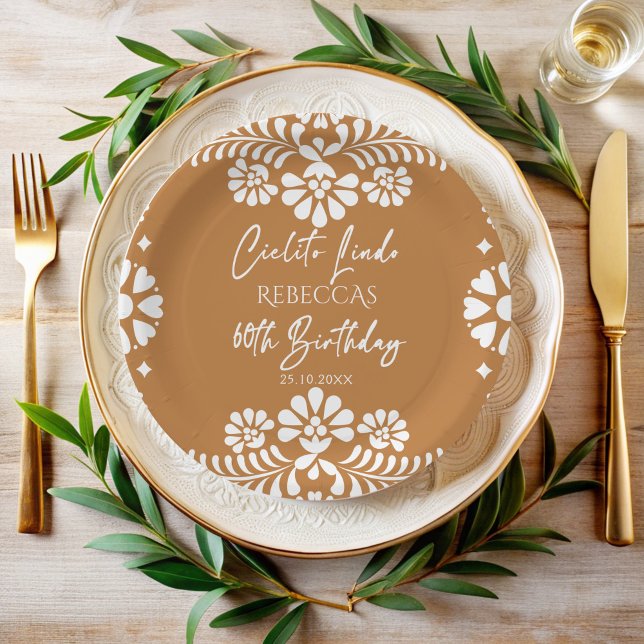 Cielito lindo terracotta mexikanische 60. Geburtst Pappteller (Von Creator hochgeladen)