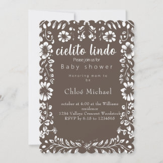 cielto lindo Papel picado Babydusche Einladung