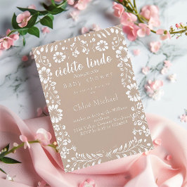 cielto lindo Papel picado Babydusche Einladung