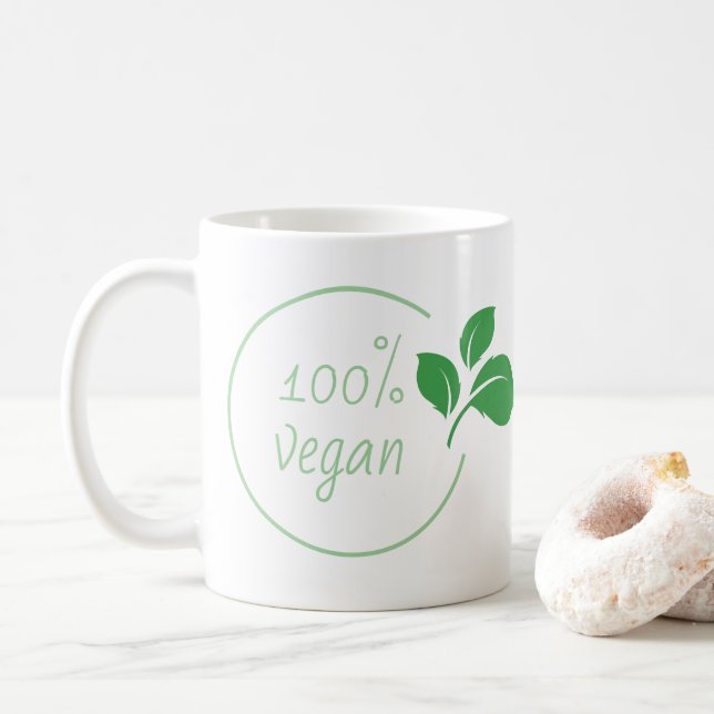 Cien por ciento vegano | One hundred percent vegan Kaffeetasse (Mit Donut)