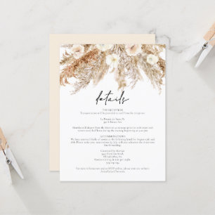 CIERA Bohemisch Pampas Grass Wedding Details Karte