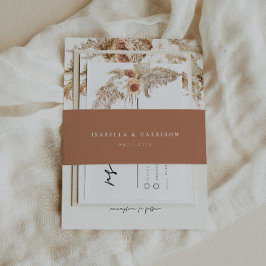 CIERA Bohemisch Terracotta Minimalistisch Hochzeit Einladungsbanderole