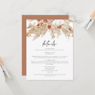 CIERA Boho Terracotta Floral Pampas Details Karte