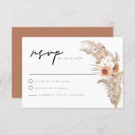 CIERA Boho Terracotta Floral Pampas RSVP Karte