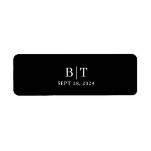Cigar Band Schwarz-Weiß-Monogramm WeddingLabel