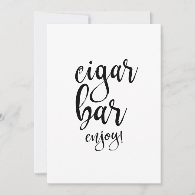 Cigar Bar Affordable Calligraphy Wedding Sign (Vorderseite)