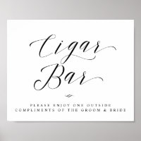 Cigar Bar Calligraphy Script Simple Wedding Sign