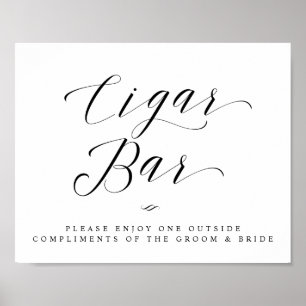 Cigar Bar Calligraphy Script Simple Wedding Sign Poster