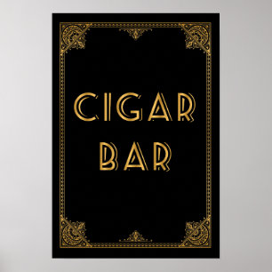 CIGAR Bar Gatsby inspiriert Hochzeitszeichen Poster