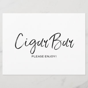 "Cigar Bar" Hochzeitsschild   Stylisch Handlettere Einladung