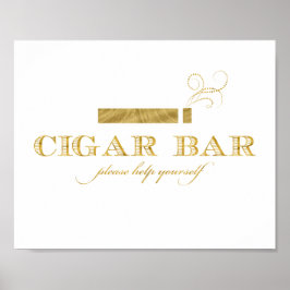 Cigar Bar Sign - Imitate Goldene Fohlen Shimmer Poster