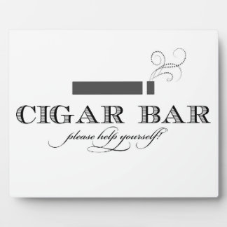 Cigar Bar Sign Table Easel - Weiß und Schwarz Fotoplatte