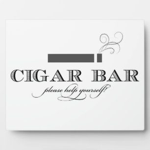 Cigar Bar Sign Table Easel - White and Black Fotoplatte