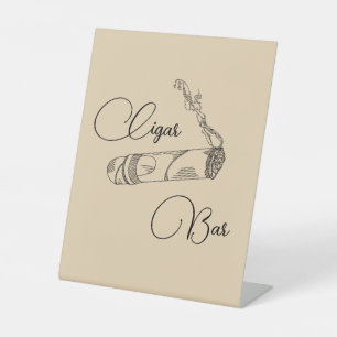 Cigar Bar Stehend Signatur für Trauzeugen Sockelschild