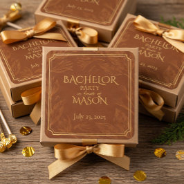 Cigar Bar Theme Bachelor Party Quadratischer Aufkleber