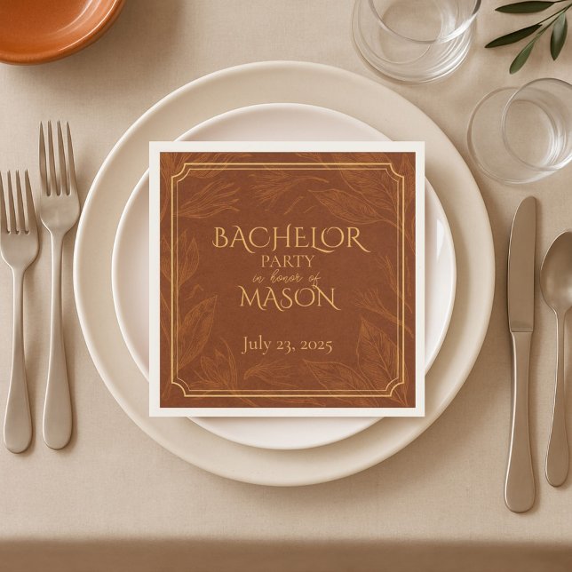 Cigar Bar Theme Bachelor Party Serviette (Von Creator hochgeladen)