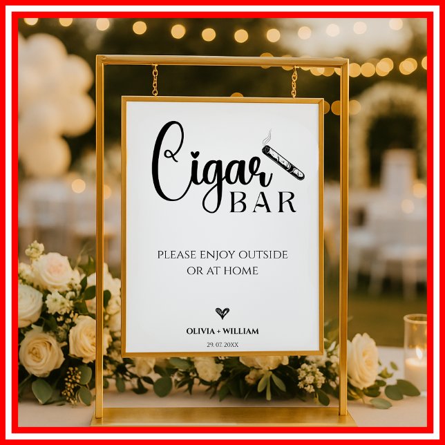 Cigar Bar Wedding Bar Script Sign Poster (Von Creator hochgeladen)