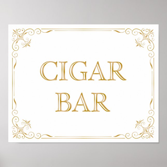 Cigar Bar Wedding Sign | Moderne Kalligrafie Poster (Vorne)