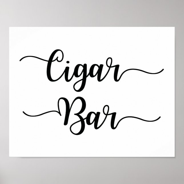 Cigar Bar Wedding Sign | Moderne Kalligrafie Poster (Vorne)