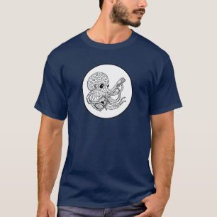 Cigar Box Gitarre spielen Oktopus T-Shirt