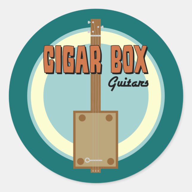 Cigar Box Guitar Runder Aufkleber (Vorderseite)