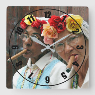 Cigar Break Quadratische Wanduhr
