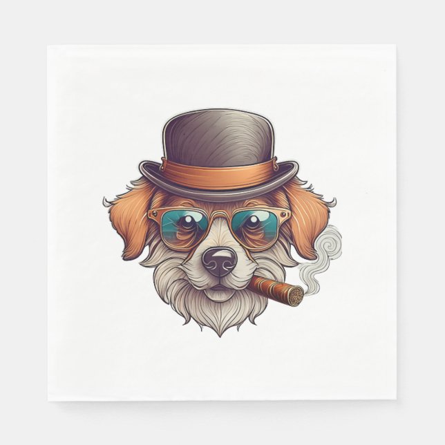 Cigar Dog Serviette (Vorderseite)