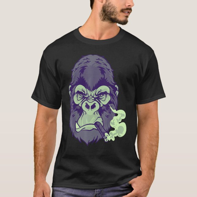 Cigar Rauchen Gemeine Minze Choc Gorilla für Typ N T-Shirt (Vorderseite)