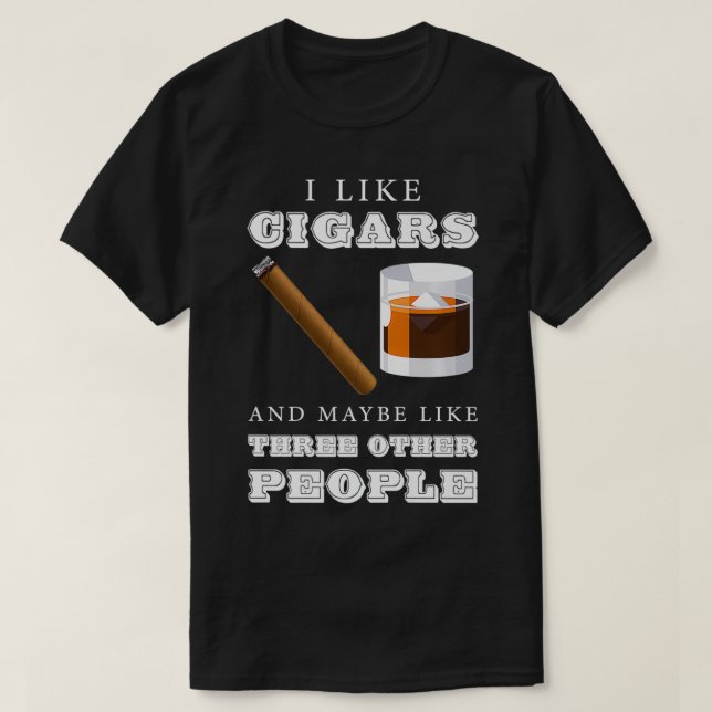 Cigar Rauchen Whiskey Bourbon Drink Vater Scotch T-Shirt (Design vorne)