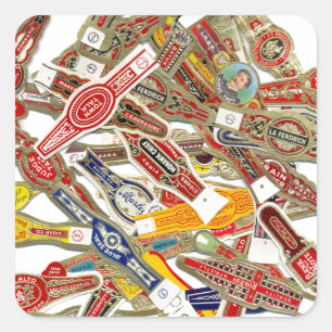 Cigar Ring Wrappers Quadratischer Aufkleber