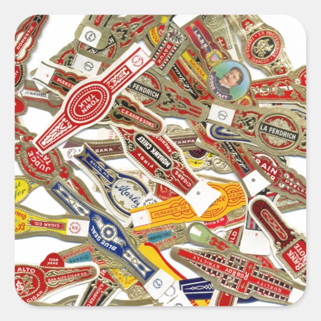 Cigar Ring Wrappers Quadratischer Aufkleber (Vorderseite)