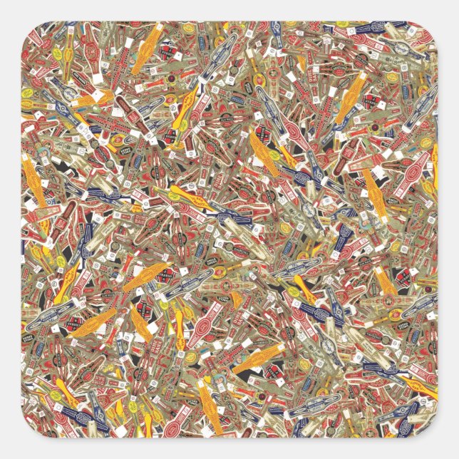 Cigar Ring Wrappers Quadratischer Aufkleber (Vorderseite)