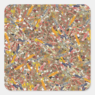 Cigar Ring Wrappers Quadratischer Aufkleber