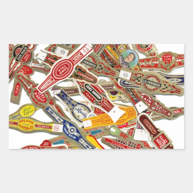 Cigar Ring Wrappers Rechteckiger Aufkleber (Vorderseite)