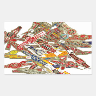 Cigar Ring Wrappers Rechteckiger Aufkleber
