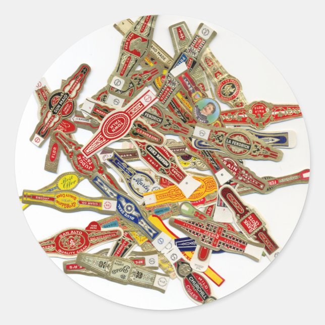 Cigar Ring Wrappers Runder Aufkleber (Vorderseite)