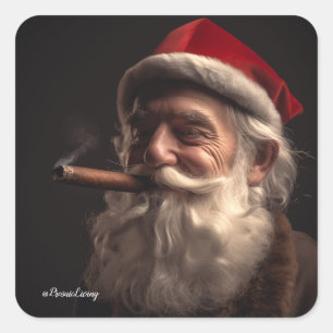Cigar Santa Quadratischer Aufkleber