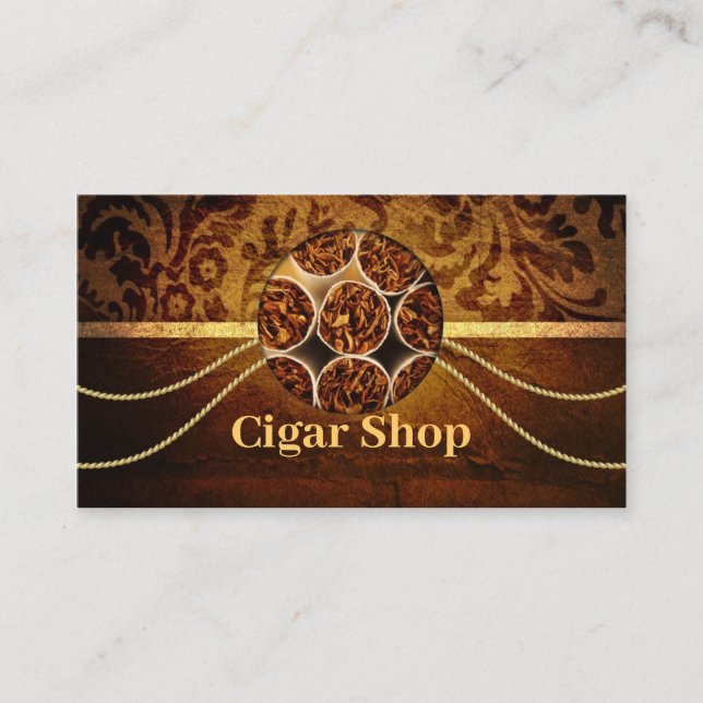 Cigar Shop Vintage Visitenkarte (Vorderseite)