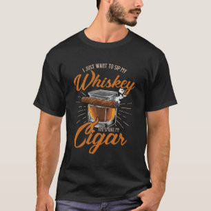 Cigar Smoker Cigar Lover Funny Whiskey Lover Gesch T-Shirt