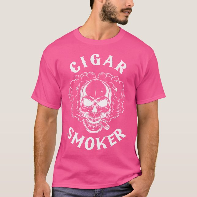 Cigar Smoker Skeleton Skull Cigars Tobacco Cuba Ni T-Shirt (Vorderseite)