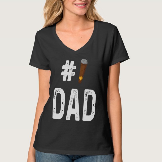 Cigar  Smoker Smoking  Number 1 Dad T-Shirt (Vorderseite)