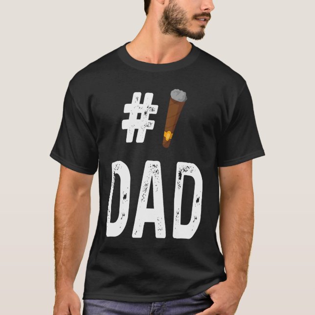 Cigar  Smoker Smoking  Number 1 Dad T-Shirt (Vorderseite)